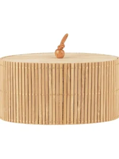 IB Laursen Kisten & Körbe<Schachtel mit Bambusdeckel oval in natur
