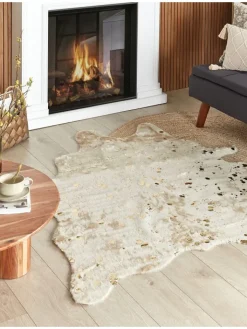 Beliani Lammfelle & Co<Schaffell BOGONG in Beige/Gold - (W) 130 x (H) 1 x (L) 170 cm