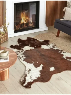 Beliani Lammfelle & Co<Schaffell BOGONG in Braun/Weiß - (W) 130 x (H) 1 x (L) 170 cm