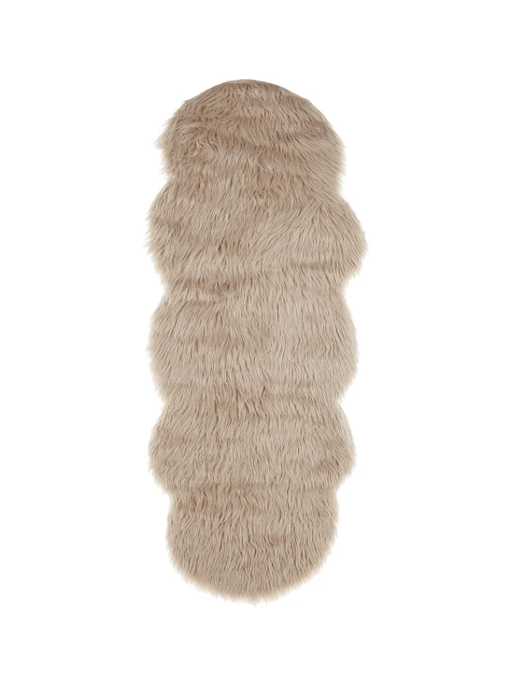 Beliani Lammfelle & Co<Schaffell MAMUNGARI in Beige - (W) 60 x (H) 6 x (L) 180 cm