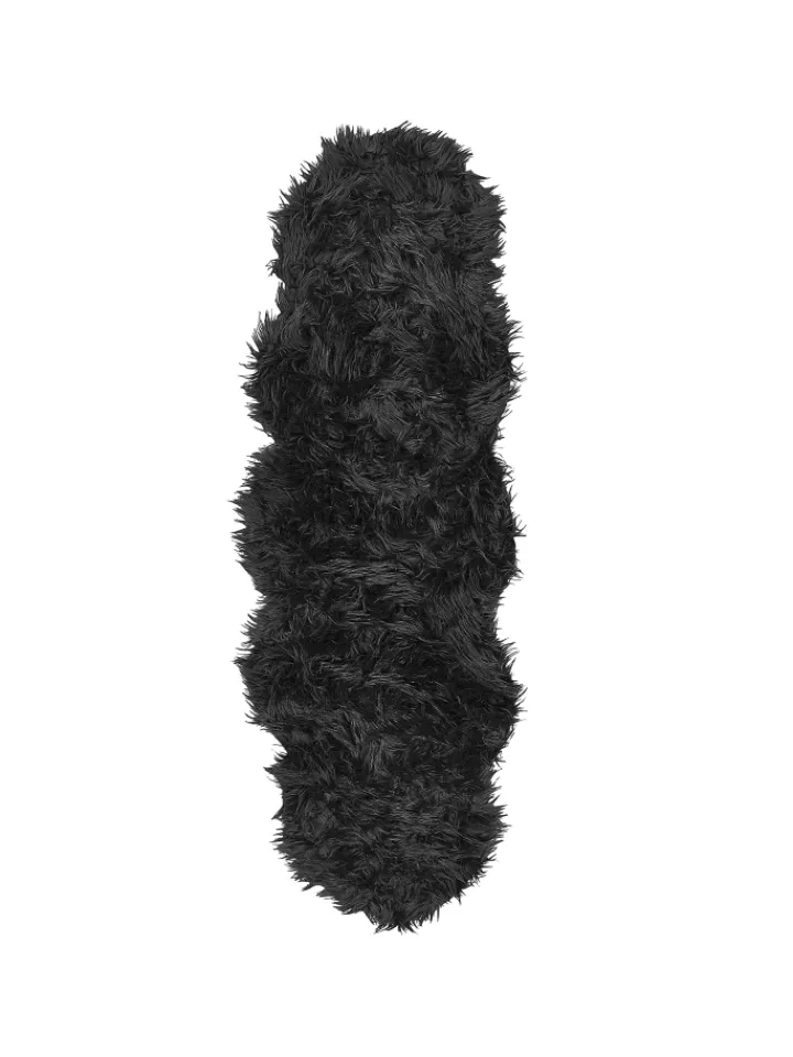 Beliani Lammfelle & Co<Schaffell MAMUNGARI in Schwarz - (W) 60 x (H) 6 x (L) 180 cm