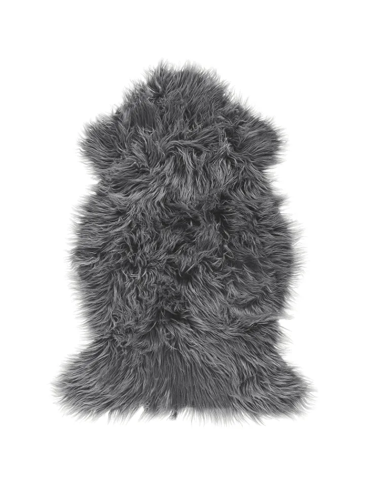 Beliani Lammfelle & Co<Schaffell MUNGO in Grau - (W) 63 x (H) 3 x (L) 95 cm