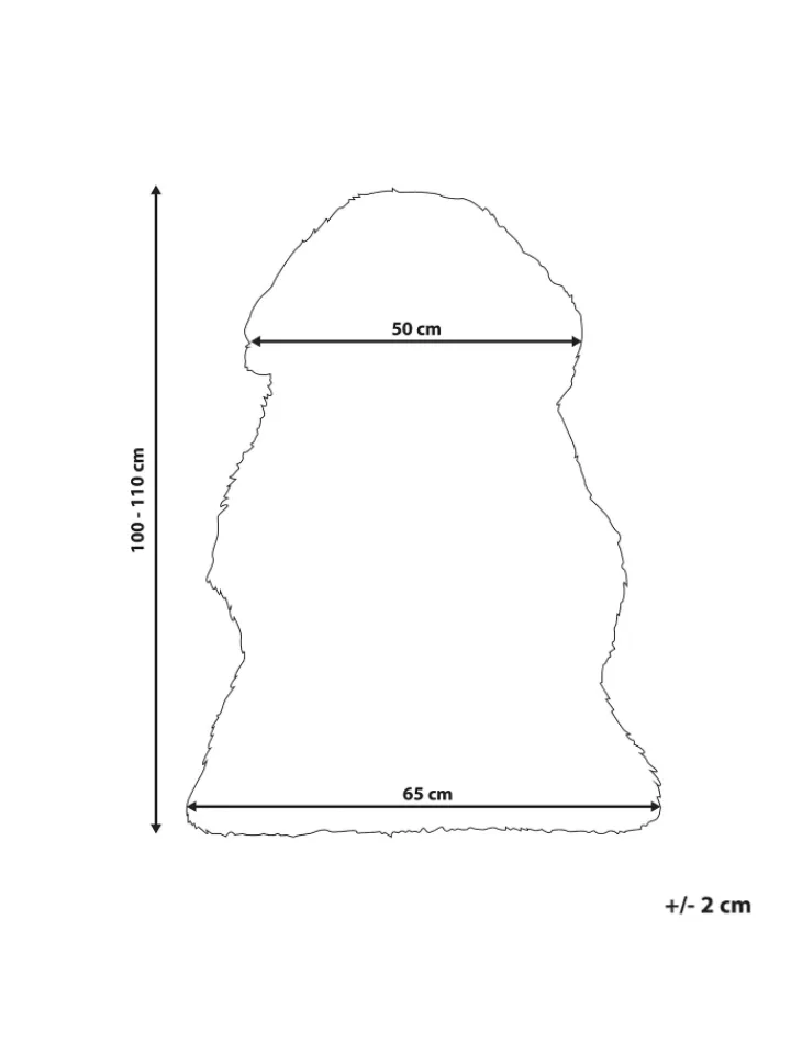Beliani Lammfelle & Co<Schaffell ULURU in Schwarz - (W) 65 x (H) 8 x (L) 100 cm