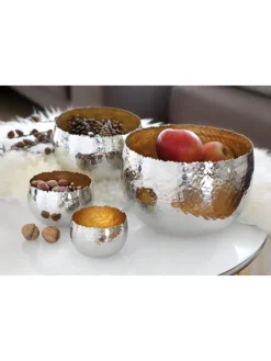 Fink Dekoschalen<Schale "Sefa" in Silber/ Gold - H. 18,5 cm - D. 25,5 cm