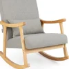 COSTWAY Sitzmöbel<Schaukelstuhl aus Holz in Grau
