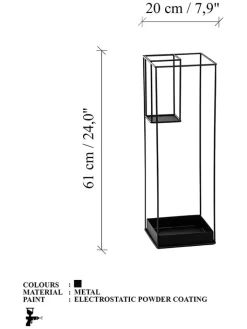 ABERTO DESIGN Wohndekoration<Schirmständer in Schwarz - (B)20 x (H)61 cm