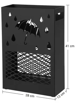 Songmics Aufbewahren & Servieren<Schirmständer in Schwatz - (B)28 x (H)41 x (T)12 cm