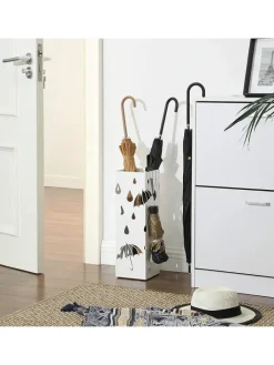 Songmics Aufbewahren & Servieren<Schirmständer in Weiß - (B)15,5 x (H)49 x (T)15,5 cm