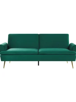 Beliani Sitzmöbel<Schlafsofa VETTRE in Grün/Gold - (W) 210 x (H) 88 x (L) 84 cm