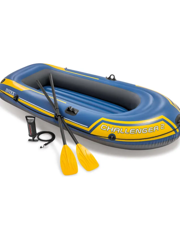 Intex Gartenspielzeug<Schlauchboot in Dunkelblau/ Gelb mit Zubehör - (L)236 x (B)114 cm