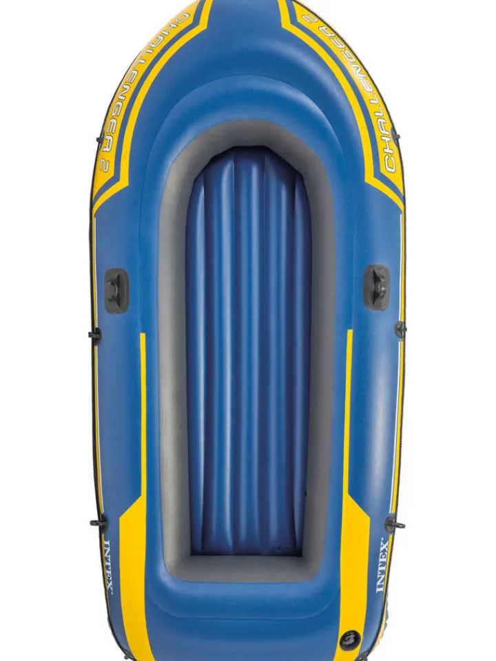 Intex Gartenspielzeug<Schlauchboot in Dunkelblau/ Gelb mit Zubehör - (L)236 x (B)114 cm
