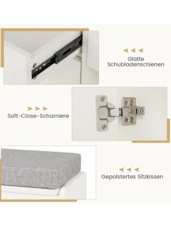 COSTWAY Schmuckkästen<Schminktisch mit LED-Spiegel in Weiß