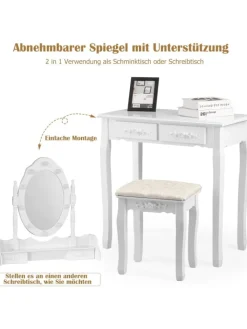 COSTWAY Schmuckkästen<Schminktische in Weiß