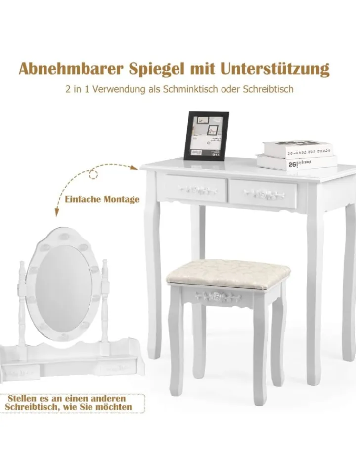 COSTWAY Schmuckkästen<Schminktische in Weiß