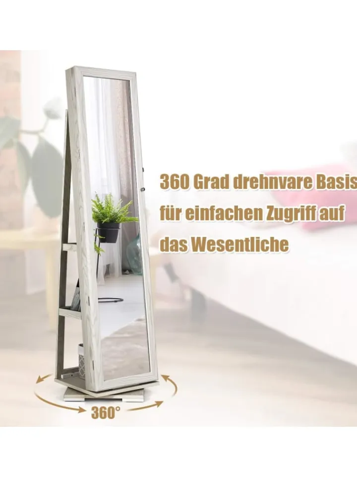 COSTWAY Schmuckkästen<Schmuckaufbewahrung in Weiß