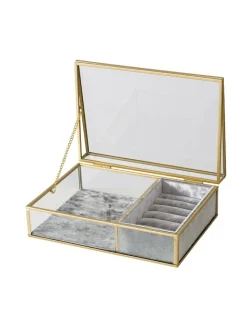 Boltze Schmuckkästen<Schmuckbox "Clipo" in Transparent/ Gold - (B)16 x (H)8 cm