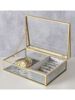 Boltze Schmuckkästen<Schmuckbox "Clipo" in Transparent/ Gold - (B)16 x (H)8 cm