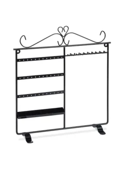 relaxdays Schmuckkästen<Schmuckhalter in Schwarz - (B)31,5 x (H)34 x (T)9 cm