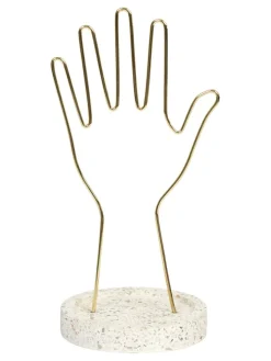 THE HOME DECO FACTORY Schmuckkästen<Schmuckhalter "Terrazzo" in Gold/ Beige - (H)28 x Ø 16 cm