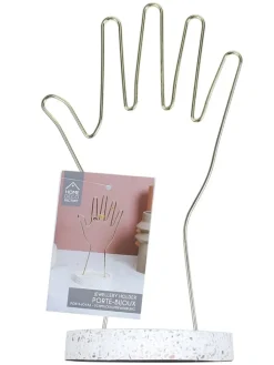 THE HOME DECO FACTORY Schmuckkästen<Schmuckhalter "Terrazzo" in Gold/ Beige - (H)28 x Ø 16 cm