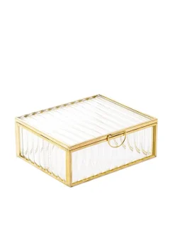Homla Schmuckkästen<Schmuckkästchen "Grazia" in Transparent/ Gold - (B)13 x (H)5 x (T)11 cm