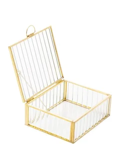 Homla Schmuckkästen<Schmuckkästchen "Grazia" in Transparent/ Gold - (B)13 x (H)5 x (T)11 cm