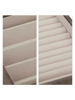 relaxdays Schmuckkästen<Schmuckkästchen in Braun - (B)30 x (H)5 x (T)21 cm