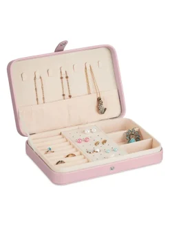 relaxdays Schmuckkästen<Schmuckkästchen in Rosa - (B)21 x (H)4,5 x (T)14,5 cm