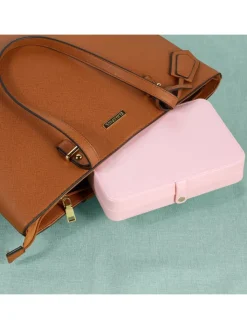 relaxdays Schmuckkästen<Schmuckkästchen in Rosa - (B)21 x (H)4,5 x (T)14,5 cm