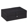 relaxdays Schmuckkästen<Schmuckkästchen in Schwarz- (B)29 x (H)10 x (T)20 cm