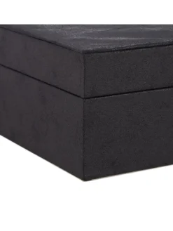 relaxdays Schmuckkästen<Schmuckkästchen in Schwarz- (B)29 x (H)10 x (T)20 cm