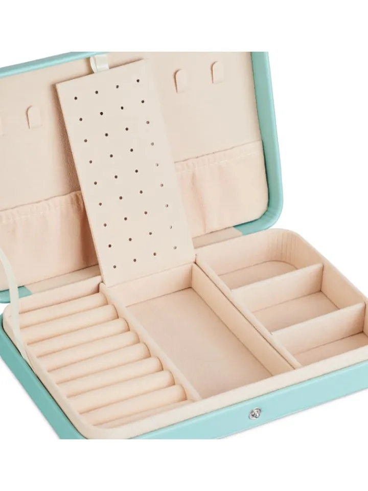 relaxdays Schmuckkästen<Schmuckkästchen in Türkis - (B)21 x (H)4,5 x (T)14,5 cm