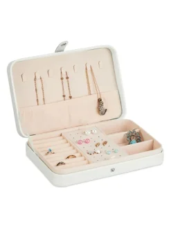 relaxdays Schmuckkästen<Schmuckkästchen in Weiß - (B)21 x (H)4,5 x (T)14,5 cm