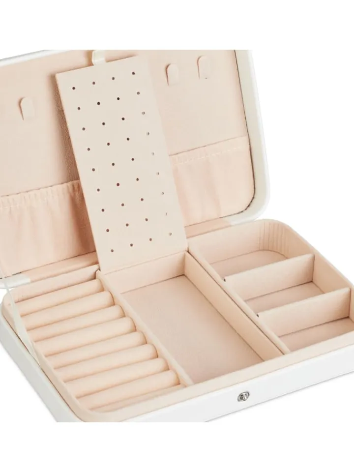 relaxdays Schmuckkästen<Schmuckkästchen in Weiß - (B)21 x (H)4,5 x (T)14,5 cm