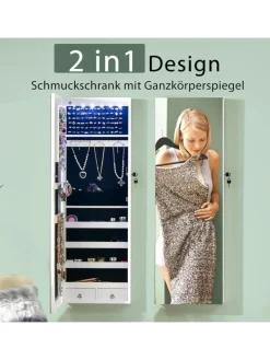 COSTWAY Schmuckkästen<Schmuckschrank in Weiß
