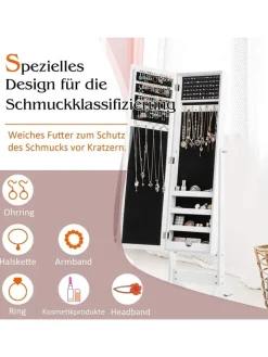 COSTWAY Schmuckkästen<Schmuckschrank in Weiß
