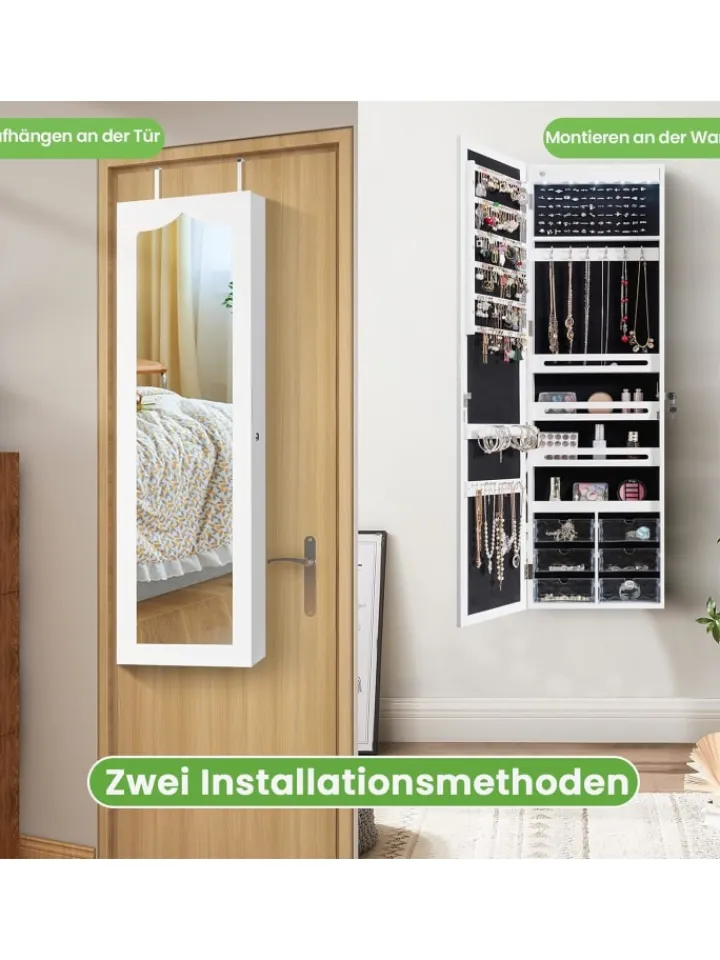 COSTWAY Schmuckkästen<Schmuckschrank in Weiß