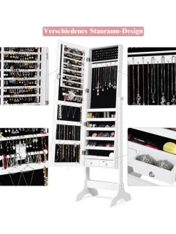 COSTWAY Schmuckkästen<Schmuckschrank in Weiß