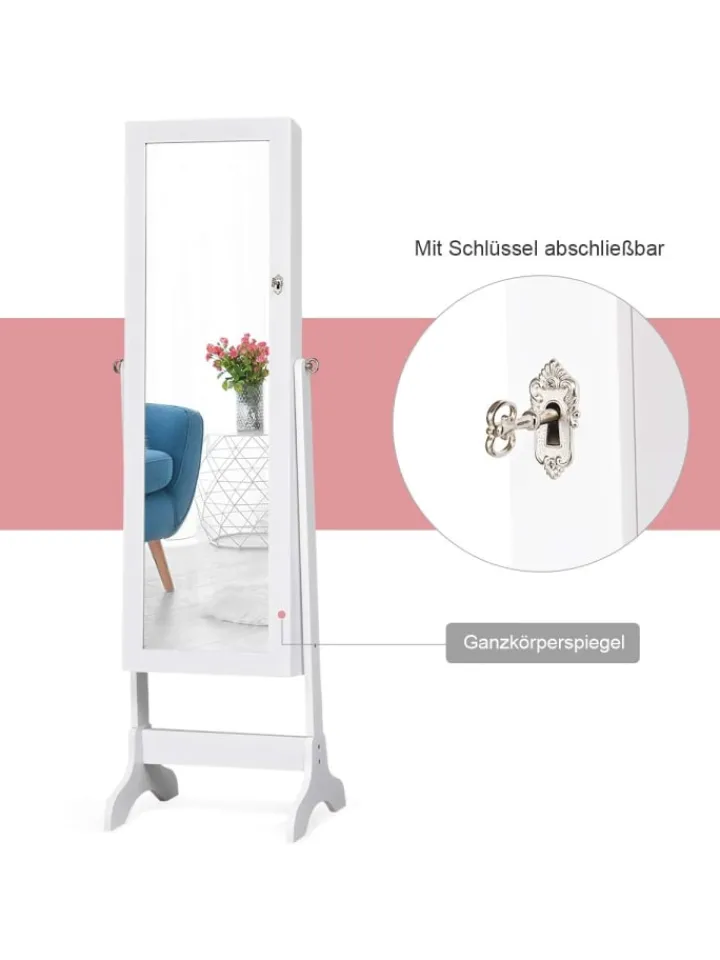 COSTWAY Schmuckkästen<Schmuckschrank in Weiß