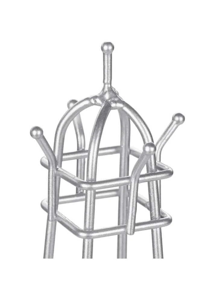 relaxdays Schmuckkästen<Schmuckständer "Eiffelturm" in Silber - (H)47 cm