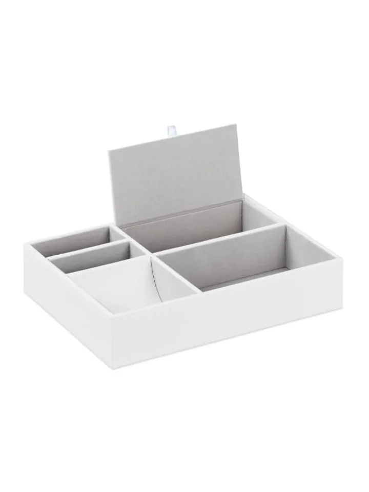relaxdays Schmuckkästen<Schmucktablett in Weiß - (B)25,5 x (H)5 x (T)18,5 cm