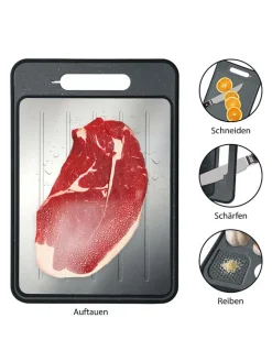 Stoneline Koch- & Backutensilien<Schneide- & Auftaubrett in Grau/ Silber - (L)36,5 x (B)25 cm