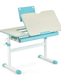 COSTWAY Tische<Schreibtisch für 3-12 Jahre in Blau