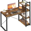 Songmics Tische<Schreibtisch in Braun/ Schwarz - (B)97 x (H)120 x (T)56 cm