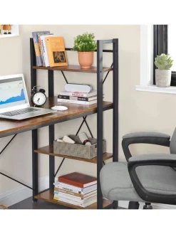 Songmics Tische<Schreibtisch in Braun/ Schwarz - (B)97 x (H)120 x (T)56 cm