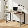 Songmics Tische<Schreibtisch in Braun/ Schwarz - (B)100 x (H)76 x (T)50 cm