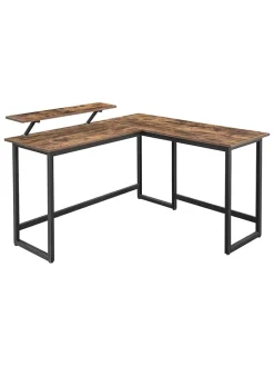 Songmics Tische<Schreibtisch in Braun/ Schwarz - (H)76 cm