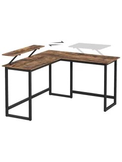 Songmics Tische<Schreibtisch in Braun/ Schwarz - (H)76 cm