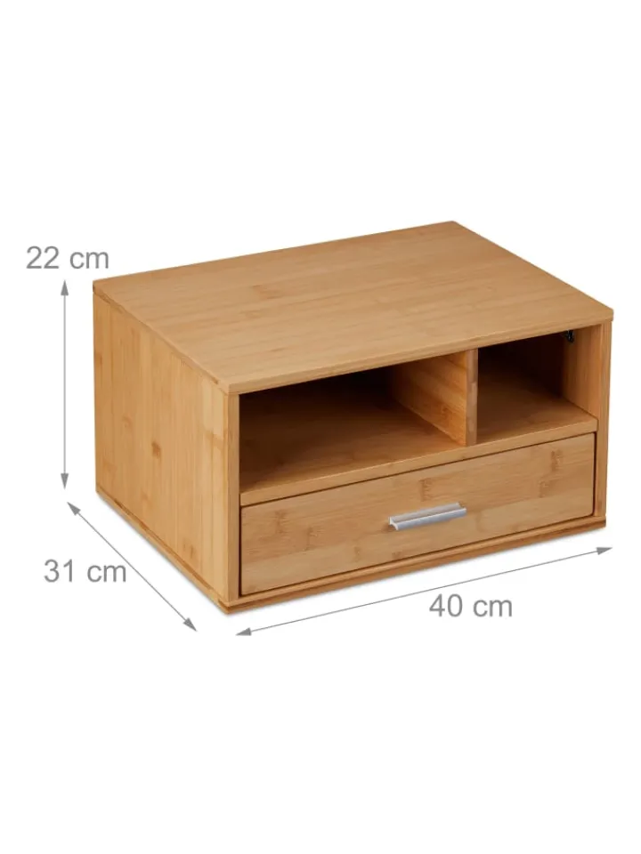 relaxdays Büro- & Schulbedarf<Schreibtisch Organizer in Natur - (B)40 x (H)22 x (T)31 cm