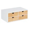 relaxdays Büro- & Schulbedarf<Schreibtisch Organizer in Weiß/Natur - (B)33 x (H)14 x (T)21 cm